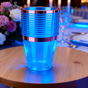 Bicchieri in Plastica Luminosi Attivati dall'<span class=keywords><strong>Acqua</strong></span> da 9oz con Design Personalizzato OEM per Matrimoni e Festività, per Pasqua e Halloween - Product Image 1