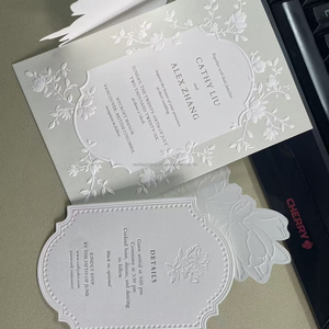 Vanilla <b>Printing</b> Premium 3D Embossing Letterpress Offset Wedding Invitation Handcrafted Cotton <b>Paper</b> Paperboard <b>Printing</b> Custom - Product Image 4