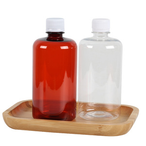500ml transparent plastic sample dispensing <b>bottle</b>, PET <b>bottle</b> with graduations, brown <b>small</b>-mouth tamper-evident cap for - Product Image 4
