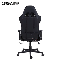 Chaise de jeu d'ordinateur en cuir PU noir bon marché Silla Gamer LED rgb fauteuil de jeu de massage de course avec lumières et haut-parleurs