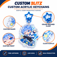 Porte-clés personnalisés en acrylique transparent avec personnage d'anime, découpés sur mesure, OEM ODM