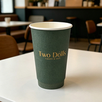 Gobelet en papier kraft isotherme à double paroi, imprimé sur mesure, jetable, avec couvercle, pour café, thé et autres boissons à emporter, vente en gros