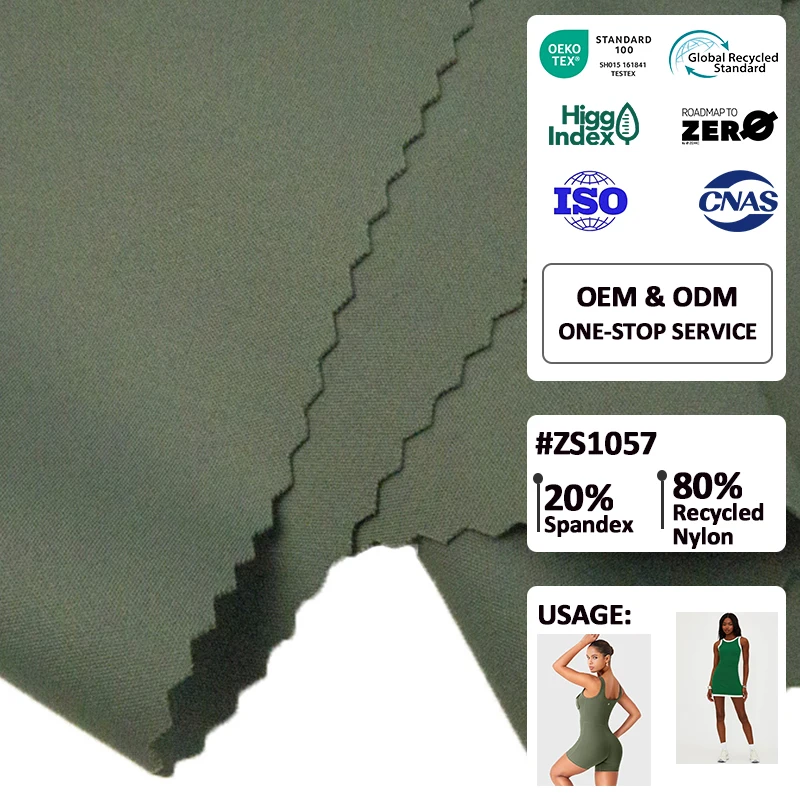 Recycling 4 Way Stretch Double Knit Jersey Nylon Yoga Dyed Breathable Spandex Sportswear Leggings For Recycled