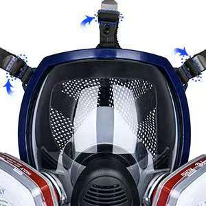 หน้ากากกันแก๊สซิลิโคนเต็มหน้า ได้รับการรับรองมาตรฐาน CE ใช้ซ้ำได้สำหรับงานอุตสาหกรรม ป้องกันสารเคมี ยาฆ่าแมลง ฝุ่นละออง และงานพ่นยาและปรับปรุงอาคาร - Product Image 5