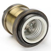 Douille de suspension vintage E27 E26 en aluminium couleur laiton vieilli, style à vis, 5x5x9cm, pour éclairage industriel intérieur DIY