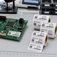 Autocollants personnalisés résistants aux hautes températures pour codes-barres et codes QR, pour cartes de circuits imprimés et composants électroniques, étiquettes PET durables et résistantes à l'huile