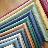 Texture tissée motif à carreaux tricoté 1 mm gaufrage PVC faux cuir synthétique artificiel pour la fabrication de sacs meubles oreiller cahier