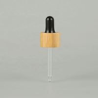 Flacon compte-gouttes en verre mat de 1 oz, transparent noir avec couvercle en bambou