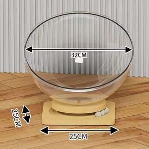 Cápsula espacial de acrílico transparente Casa de gato Nido de madera Cama Juguete 3 Bola pequeña Verano Muebles interactivos para mascotas Venta al por mayor Nuevo gato - Product Image 4