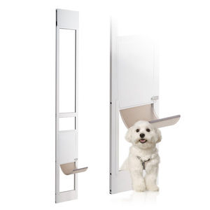 <span class=keywords><strong>Puerta</strong></span> <span class=keywords><strong>para</strong></span> <span class=keywords><strong>Perros</strong></span> <span class=keywords><strong>para</strong></span> Puertas Corredizas de Vidrio - <span class=keywords><strong>Perros</strong></span> Medianos 75 7/8\"-80 11/16\" Altura Ajustable Marco de Aluminio Vidrio Templado Seguro - Product Image 1