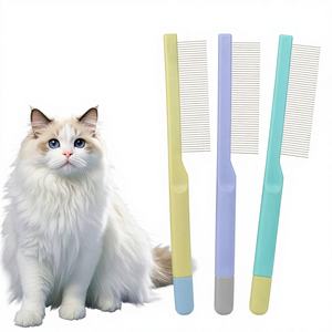 Peigne de toilettage en acier inoxydable pour animaux de compagnie, outil démêlant et anti-poils pour chiens et chats, nettoyage et élimination des poils, peigne pour chien et chat - Product Image 2