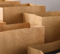 Vente en gros de sacs alimentaires jetables en papier kraft brun de 1LB à fond plat sans poignée Logo et taille personnalisés pour emballage de fast-food à pain