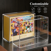 Boîte de présentation magnétique en acrylique personnalisable pour boîte cadeau anime jaune, logo personnalisé, étanche, anti-poussière, protection UV, aimant N52