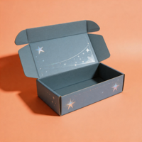 Boîte d'emballage personnalisée avec hologramme laser, estampage à chaud, carton ondulé, boîte d'expédition de luxe, thème étoilé, matériaux recyclés, éponge