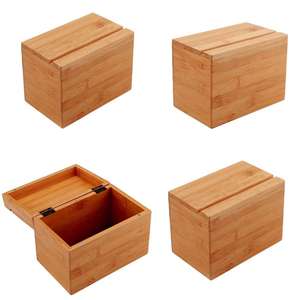 Деревянная бамбуковая коробка для рецептов, персонализированный держатель для карт объемом 4x6, для кухни, для хранения - Product Image 4