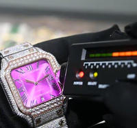 Montre de luxe en acier inoxydable avec logo personnalisé de haute qualité, sertie de diamants, pour hommes et femmes, 40 mm, style Carters, Reloj Para Hombre