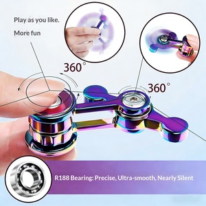 EDC New <strong>Chaos</strong> <strong>Pendulum</strong> Freely Swinging Dual <strong>Pendulums</strong> All-Metal Fingertip Gyroscope Stress-Relief Black Technology - Product Image 3
