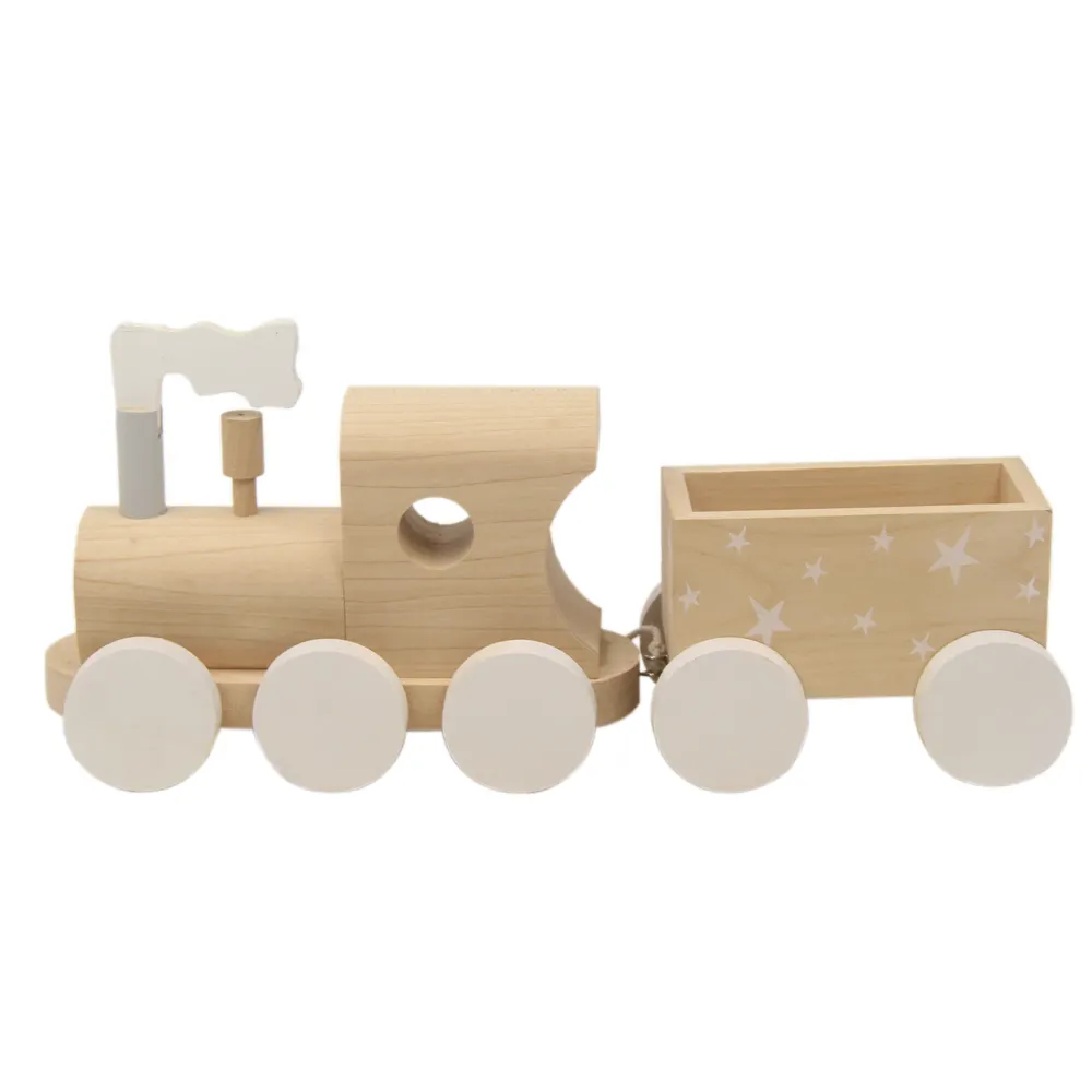 Ahşap oyuncak seti ahşap tren parçaları ahşap oyuncak inşaat setleri