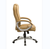 Chaise de Direction Ergonomique en Cuir PU avec Accoudoirs Réglables, Mécanisme d'Inclinaison, Design Moderne, Pivotante et Imperméable pour Atelier et Salle à Manger