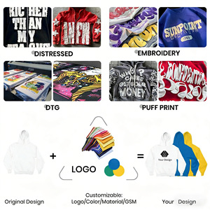 Produsen Terkemuka <span class=keywords><strong>Hoodie</strong></span> Oversize Motif Hewan Bahan French Terry Tebal Model Ripped Distressed untuk Gaya Vintage Acid Wash Musim Gugur - Product Image 4