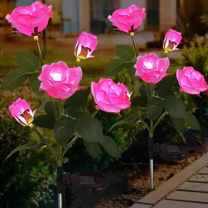 Sunflower Rose Lilia Calla Lily Đèn LED Năng Lượng Mặt Trời Chống Nước Trang Trí Sân Vườn Cảnh Quan Ngoài Trời 23.6 Inch