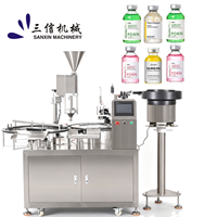 Machine automatique de remplissage et de sertissage de poudre pour petits flacons en verre, équipement de traitement de poudre fine pour cosmétiques, aliments et boissons
