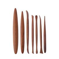 Ensemble de 7 outils de sculpture en argile de bambou, comprenant une lame à tête ronde, un grattoir, un couteau de sculpture pour statues de Bouddha, un outil de poterie et une roulette de finition