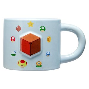 Super Mario <b>Ceramic</b> <b>Mug</b> 400ml Embossed Question Block White Multicolor - Product Image 3