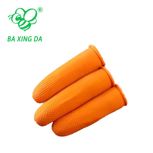 Oranje Antislip Beschermende Handschoenen Wegwerp Verdikte <span class=keywords><strong>Rubber</strong></span> Slijtvast Latex Vingerbedje Voor Het Tellen Van Geld - Product Image 2