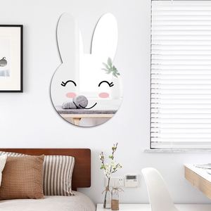 Autocollants miroir 3D en forme de lapin pour la décoration de la chambre des enfants - Autocollants muraux animaux autocollants, décorations de chambre d'enfant en acrylique DIY, autocollants de dessin animé - Product Image 2