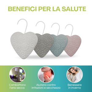 Humidificateurs de radiateur en céramique en forme de cœur, lot de 4 avec crochet 13x3,5x13cm - Product Image 5