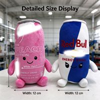 Poupée en peluche en polyester de 22 cm en forme de canette de boisson, rembourrée de coton PP, jouet doux, cadeau de collection