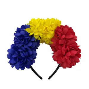 죽은 머리띠의 여자 날 인공 대비 색 장미 꽃 왕관 Stamen 멕시코 할로윈 축제 투구