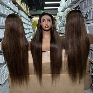 วิกผมแท้จากอินเดียแบบตรง ความหนาแน่น 250 สำหรับผู้หญิง วิกผมหน้าผากลูกไม้ HD 13x6  ถอนขนแล้ว ไม่ต้องใช้กาว  ไฮไลท์ - Product Image 1