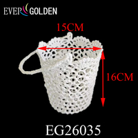 Panier de rangement en dentelle pour demoiselle d'honneur, en coton tissé personnalisé de haute qualité, imperméable, livraison rapide, EG26035 15X16CM, pour décoration de mariage