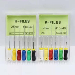 1 paquet (6 pièces) de limes K pour canal radiculaire endodontique dentaire à usage manuel 21mm/25mm #15-40 outils de dentiste Niti - Product Image 1