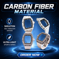 Nouvelle montre pour homme 5501 en fibre de carbone, à remontage manuel, cadran squelette transparent, ultra-légère, sport et affaires