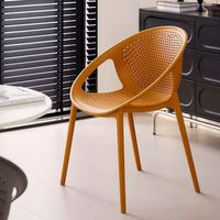 Chaise de salle à manger en plastique moulé moderne française, respirante, antidérapante, structure solide, chaises de salle à manger en plastique pour mariage et banquet