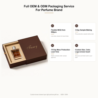 Boîte cadeau de luxe personnalisée marron à tiroir pour parfum, rigide, pour une seule bouteille, pour les maisons de parfums, marché américain, nouveau design