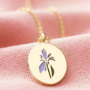 2023 yeni Dainty renkli doğum çiçek kolye Flora koleksiyonu haşhaş kolye emaye Trendy kadın uğurlu takı düğün parti - Product Image 4