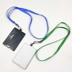 昇華ブランクカスタムPUレザー垂直バッジホルダー<span class=keywords><strong>ID</strong></span>カードカバーストラップ付き - Product Image 2