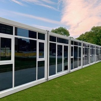 Casa Contenedor Prefabricada de Lujo con Pared de Cortina de Vidrio de 20 pies, Unidad de Vivienda Modular Desmontable para Alojamiento en Hoteles al Aire Libre