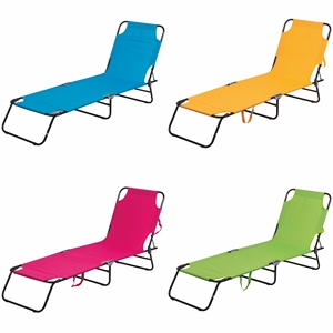 Lettino Prendisole da Spiaggia PORTOFINO FLUO in Acciaio/Polietilene, Set da 4 Pezzi - Product Image 1