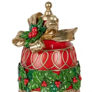 Cloche de Noël rouge de haute qualité en résine, artisanat décoratif de Noël, cadeaux de Noël parfaits et décoration intérieure - Product Image 3