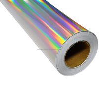 Rollo de Vinilo DTF MODAO 3T Plateado, Resistente a los Rayos UV y al Agua, con Acabado Holográfico Brillante para Plotter de Corte