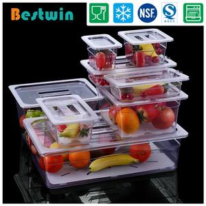 مقلاة بلاستيكية من البولي كاربونات سوداء صافية آمنة على الغذاء PC مع وعاء للطعام GN - Product Image 2