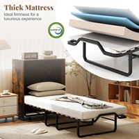 Lit Murphy combiné avec roulettes verrouillables, armoire murale pliable, style américain, matelas en mousse de 4 pouces, panneau en contreplaqué