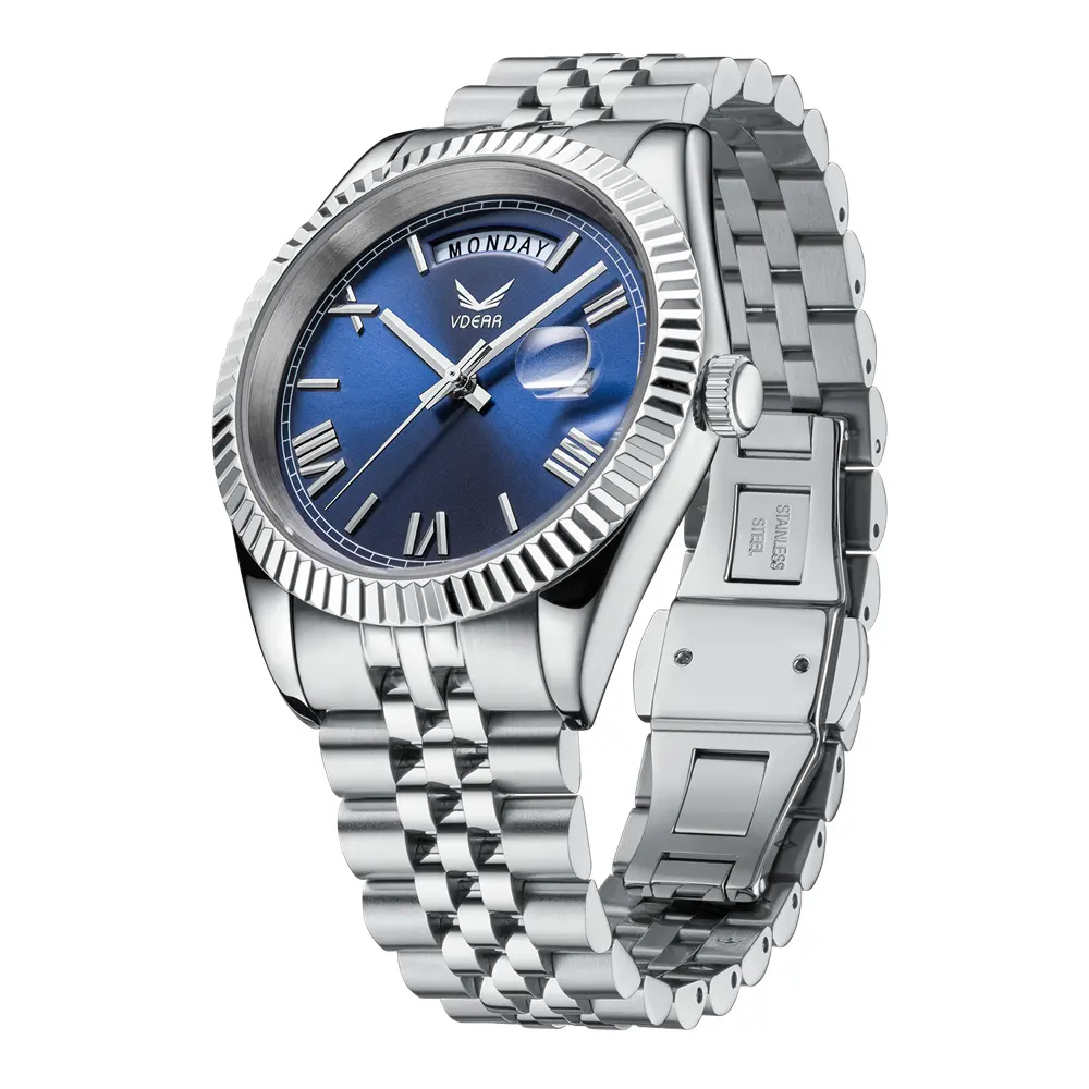 Semplice moda per uomo per il tempo libero 5bar impermeabile con calendario data Horloge Mannen nuovo Design orologio da uomo