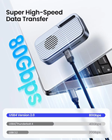 Kabel Prime Thunderbolt 5 dengan Selubung PVC, Transfer Data 80Gbps, Pengisian Daya 240W, Kompatibel dengan Thunderbolt 4/3 120Gbps