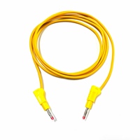 Kabel Penghubung Aman Berinsulasi 4mm Konektor Banana Plug 2.5mm2 Selubung PVC Kuning Fleksibel Kabel Daya DC Test Lead Jumper Komputer Sepeda Motor
